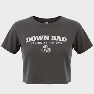 Taylor Swift Down Bad Crying at the Gym Cropped Short Sleeve T-Shirt Size M